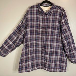 L.L. Bean Plaid Sherpa Lined Flannel Shirt Jacket Shacket